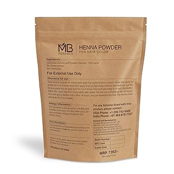 Amazon.com : MB Herbals 100% Pure & Natural Henna Powder 8